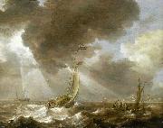 Bonaventura Peeters Dutch Ferry Boats in a Fresh Breeze oil